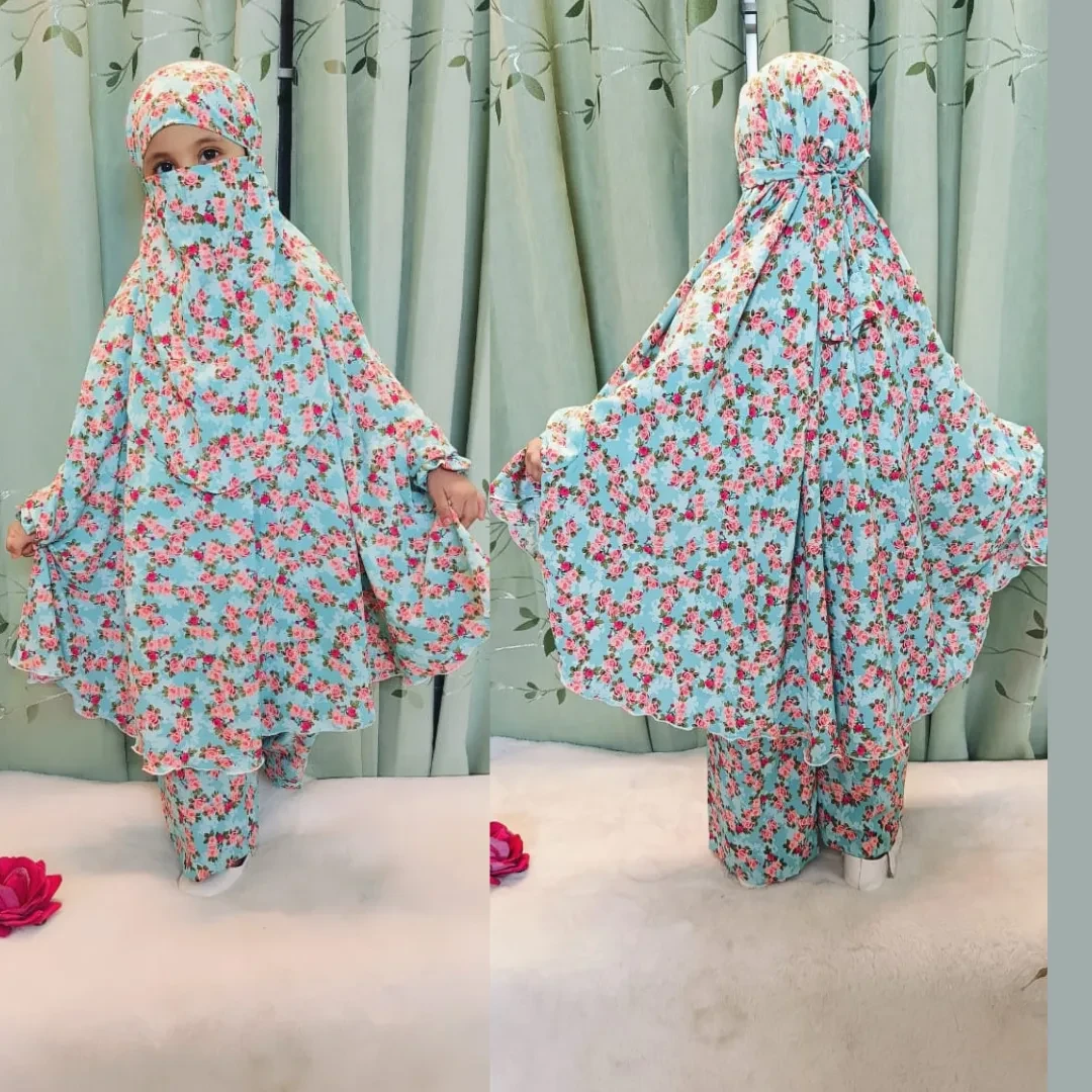 Kids Cherry Khimar Set Age 1 to 12 Customized KCK113